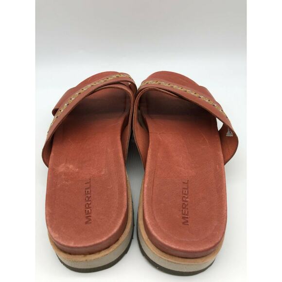 Merrell Women's Juno Redwood Full Grain Leather Slide Sandals Size 9 NEW - Picture 9 of 12